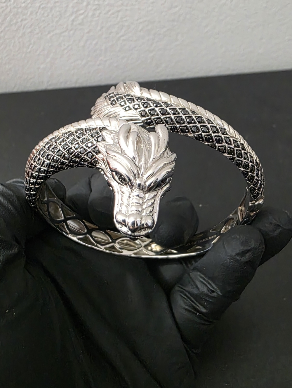 Sterling Silver 925 Dragon Snake Bracelet